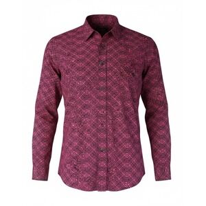 Wrangler Womens Pink Black Geometric Print Long Sleeve Button Down Shirt XLT